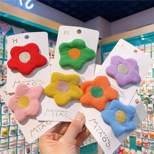 Lovely Children Flowers Hair Pins Cute Baby Girls Accessories Fabic Hair Clips Bb Clip Headdress Side Clips Hair Wear Barrettes