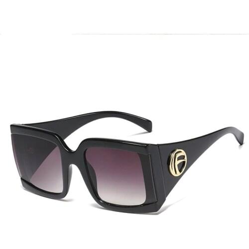 Veshion Big Frame Square Sunglasses Men Women Fashion Shades UV400 Vintage Glasses