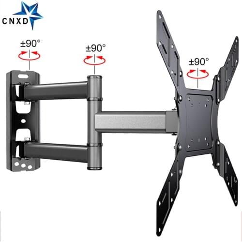 TV Wall Mount Swivel Tilt Bracket for 26-50" LED Flat Screen Monitor VESA 400x400 with Full Motion Articulating Extension Arm