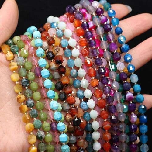 Natural Semi-precious Stone Round Cut Bead Aquamarine Amethyst 6mmDIY for Making Jewelry Necklace Bracelet Accessories Gift 38cm