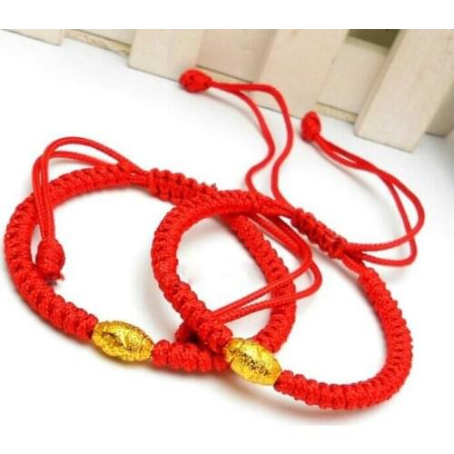 Cheap red rope knot hand tied couple bracelet for woman hand knitting blessed lucky charm bracelet