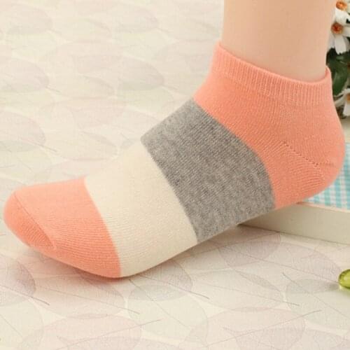 Striped Socks Pure Cotton Socks Ladies Comfortable Cotton Girl Womens Socks Ankle Low Female Girl