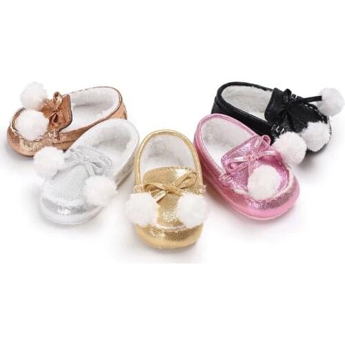 New Princess Warm Soft Sole First Walker Crib Babe Newborn Infant Toddler Shoes Baby Girls Winter Loafer Sweet Shoes