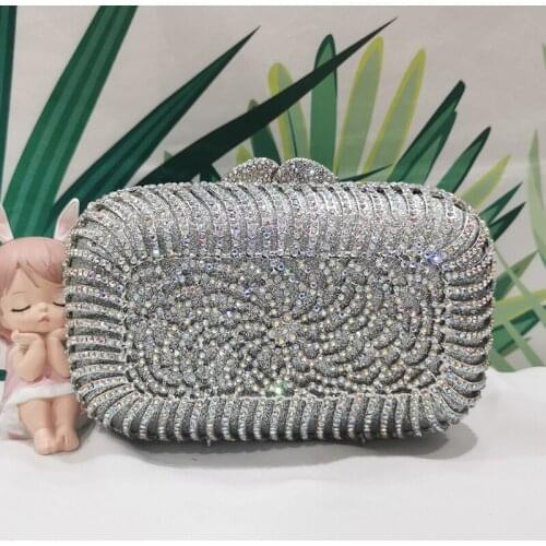 New Arrival AB Diamond Crystal Wedding Clutches Handbags Luxury Elegant Womens Rhinestone Phone Purses Designer Lady Chain Bags