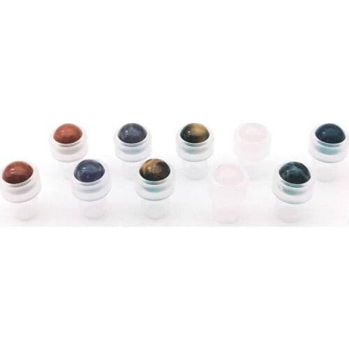 Pretty Natural Gemstone Roll Ball Fit thin Glass 1ml 2ml 3ml 5ml Essential Oil Perfume Roller On Bottle X 1000
