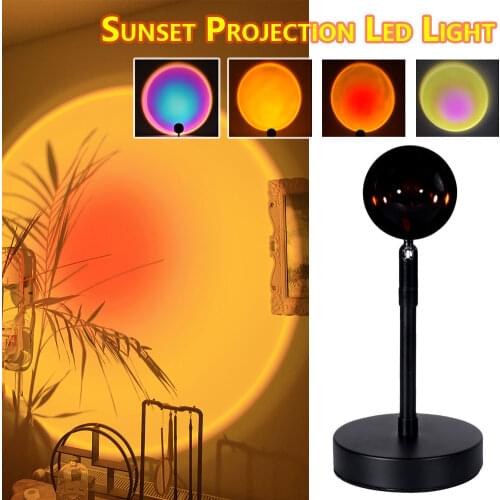 Sunset Projection Night Lights Live Broadcast Background Like Galaxy Projector Atmosphere Rainbow Lamp Decoration For Bedroom