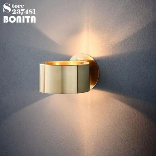 Simple modern light luxury wall lights for bedroom corridor living room round sconces lamps Black/Golden ring small wall lamp