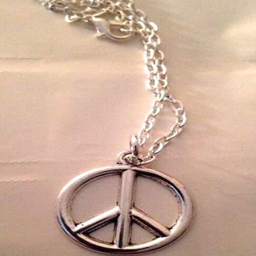 Peace Symbol Sign Necklace Pendant Vintage Silver Boho Collares Choker Chain Friendship Necklace Jewelry Women Accessories NEW