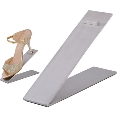 Stainless Steel Shoe Display Rack Women High Heel Shoe Holder Rack Table Shelf Shoes Display Stand Metal Bracket Display Fixture