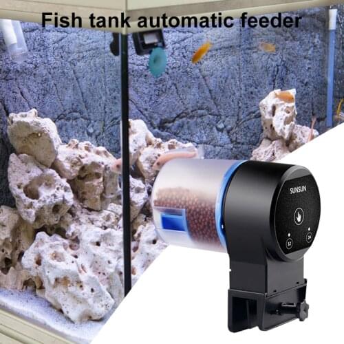 Timer Auto Automatic Fish Feeder Aquarium Feeder Fish Tank Auto Feeding Dispenser with LCD Indicates Smart Aquarium Accessories