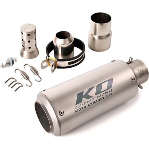 Titanium Color 38-60.5 mm Muffler Pipe Motorcycle Universal Stainless Steel Exhaust Tips with Removable DB Killer Tail Escape