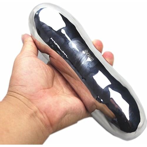 Heavy Anal Plug Double-Headed Shuttle-Shaped Stainless Steel Butt Plug Smooth Anus Bead Dilator Butt Stopper Anal Sex Toy HH51