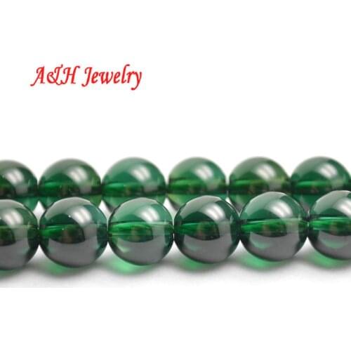 High Quality Transparency Synthesis Green Quartz 6~8mm Round Beads 16'' DIY Jewelry Making Materials