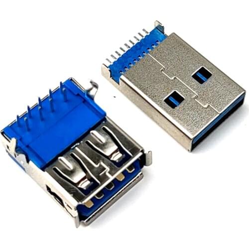 10set Hi-Speed USB 3.0 Male and Female 9P PCB Solder A-type Socket Connector