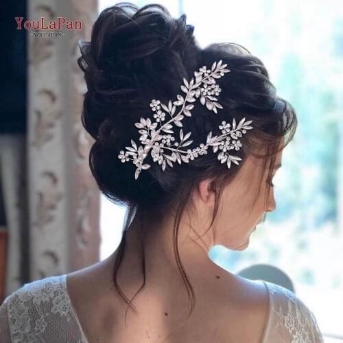YouLaPan HP271 Luxury Wedding Headband Silver Rhinestone Headpieces Crystal Bridal Tiara Headbands for Wedding Hair Jewelry