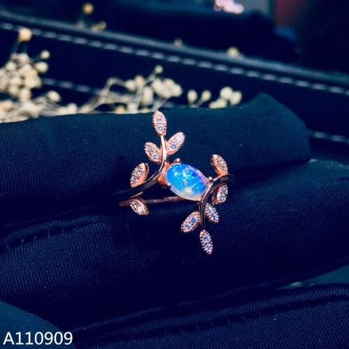 KJJEAXCMY boutique jewelry 925 sterling silver inlaid Natural Opal ring female models support detection beautiful