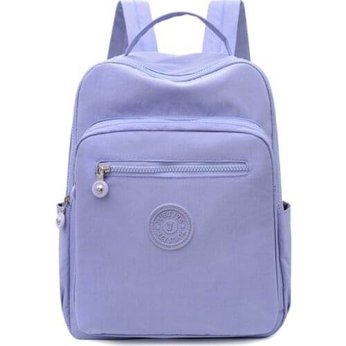 Women Fashion Simple Rivet Backpack Nylon College Wind Backpack for Teenage Girls Female School Bag Bagpack Womens Daypack