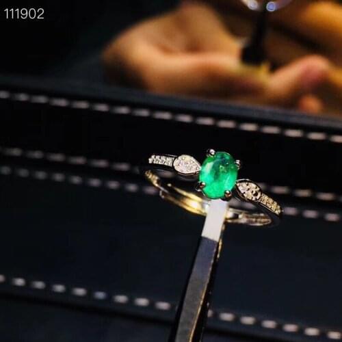 Fashion simple Arrow round Natural green Emerald gem Ring S925 Silver Natural Gemstone Ring Womens party gift fine Jewelry