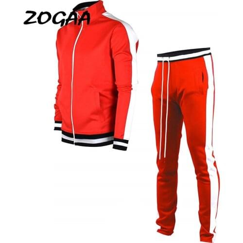 ZOGAA Sets Men Spring Autumn Patchwork Cardigan Stand-up Collar Baseball Student Long Sleeve Drawstring Casual Trendy Loose Chic