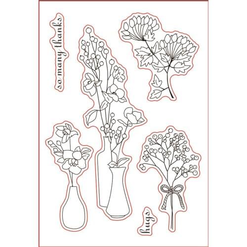 11x16 Flowers and trees New Transparent Clear Rubber Stamp Sheet Cling Scrapbooking Photo Album PaperCard DIY Craft