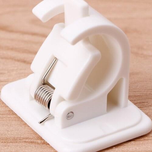 2Pcs Self Adhesive Curtain Rods White Hanger Crossbar Curtain Clips Wall Hooks Dropshipping