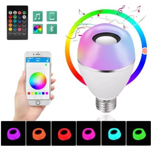 2 in 1 Intelligent Rose Music Light APP + Remote Control, E27 Wireless Dimming Bluetooth Music Bulb