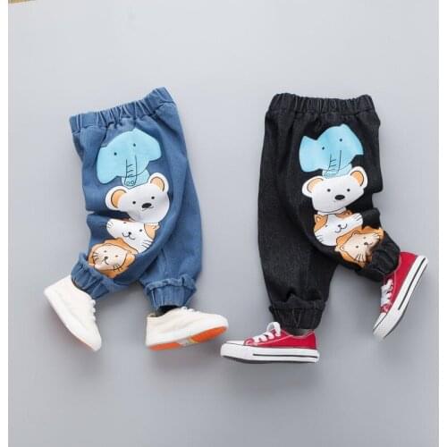 2020 Kids Cartoon Trousers Pant Fashion Girls Jeans Children Boys Cartoon Jeans Kids Fashion Denim Pants Baby Infant Clothing