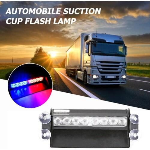 3 Mode 12V Car 8 LED Strobe Light Flasher Dash Emergency Flashing Warning Lights Windshield Flashing Lights Flasher