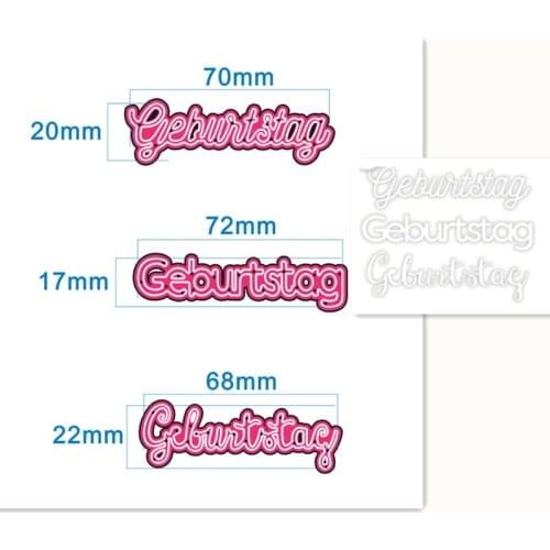 3pcs German word Metal Cutting Dies Stencils for DIY Scrapbooking