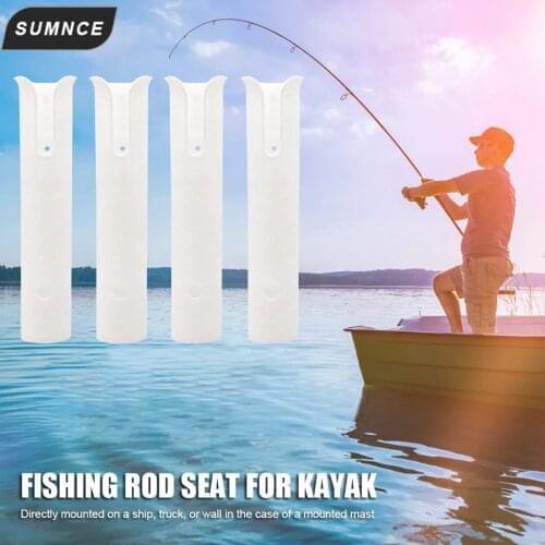 4PCS ABS White Plastic Fishing Rod Pole Holder Portable Fishing Rod Spinning Accessories Durable Tube Mount Bracket Socket Rack