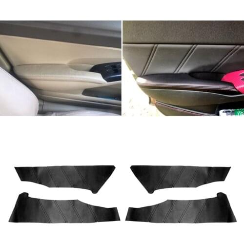 4pcs Microfiber Leather Door Panel Cover For Honda Civic 8th Gen Sedan 2006 2007 2008 2009 2010 2011 Car Door Panels Cover Trim