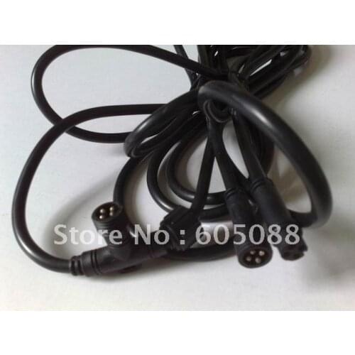 5m length 18# waterproof interconnecting cable to extend rgb led lamps,black color T-wire with 1pcs 4pins T-connector,20pcs/lot