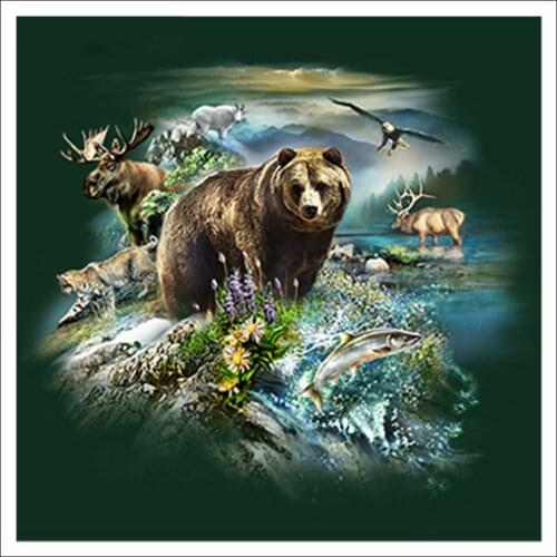 5D DIY Diamond Painting Bears Full Square Diamond Embroidery Cross Stitch Forest Animals Diamond Stick Drill Drawing Rhinestone
