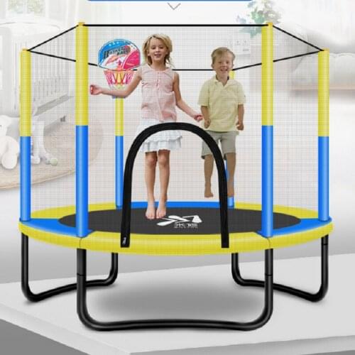 60 inch Round Kids Mini Trampoline Enclosure Net Pad Rebounder Outdoor Exercise Home Toys Jumping Bed Max Load 250KG PP,Alloy