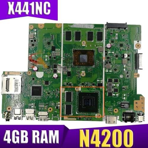 Akemy X441NC motherboard For Asus X441NC X441N F441N A441N original mainboard N4200 4G-RAM GT810M