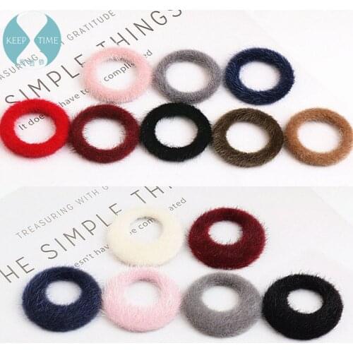 DIY handmade jewelry accessories autumn and winter mink plush ring earrings material pendant
