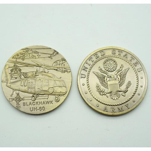 USA Army Air Force Weapon Blackhawk UH-60 Helicopter Antique Bronze Military Token Challenge Commemorative Coin