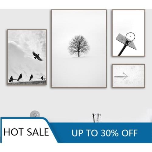 Basketball Frame Bird Tree Arrow Wall Art Canvas Painting Posters Nordic Black White Wall Pictures For Home Living Room Decor