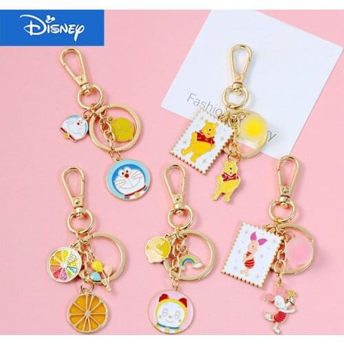Disney Cute Anime Cartoon Lovely Winnie Porket The Pooh Alloy Keychain Airpods Pendant Accessories Key Chain Men Women Gift