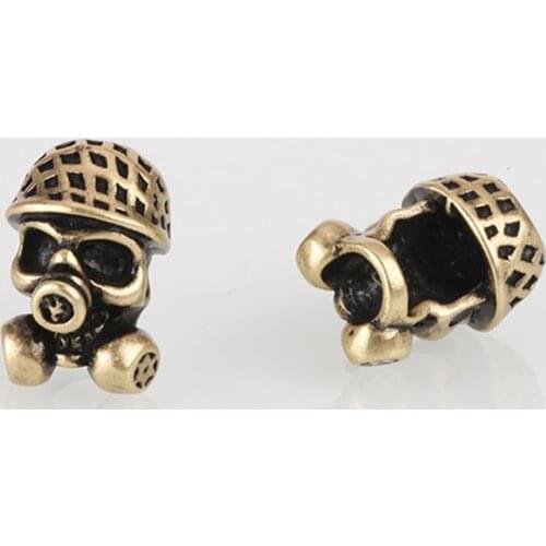 Paracord Beads for Jewelry Making Retro Spacer Beads for Needlework Diy Bracelet Accessories Copper Skull Beads Wholesale