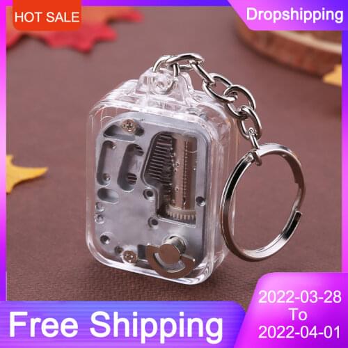 Kids DIY Music Box Movement Keychain Handy Crank Musical Birthday Gifts Toy Musical Instrument Toy Musical Melody Gifts