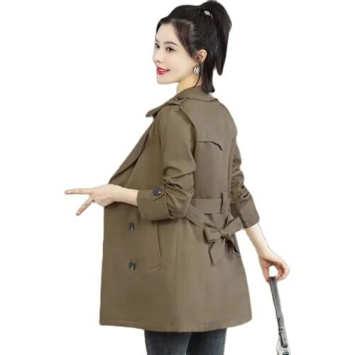 Stand-Up Collar Tooling Coat Tops Women 2021 Spring Autumn New Loose Fashion Waist Large Size 4XL Trench Coat Outerwear Female