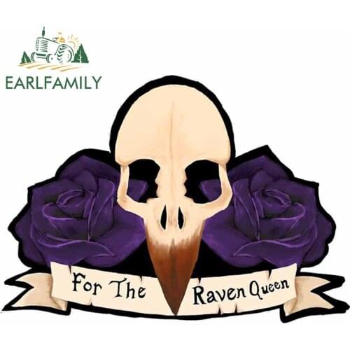EARLFAMILY 13cm x 9.5cm for For The Raven Queen Vinyl Car Stickers Creative Graffiti Sticker Waterproof Window Trunk Decal