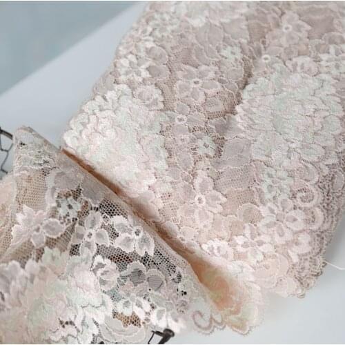 1 Meter Width 16cm Elastic Stretchy Lace Applique Trim Embroidered Flower Lace Fabric DIY Underwear Lingerie Sewing Supplies