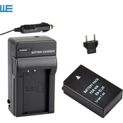 EN-EL20 ENEL20 EL20 Camera Battery and Charger for Nikon 1 AW1, 1 J1, J2, J3, S1, 1 V3, P950 and COOLPIX A