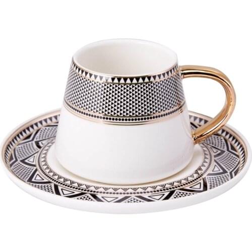 Porcelain Globe Coffee Cup Luxury Set Of 12 Quality Saucer Holders Turkish Coffee Tea Cups with Saucers Plate Dish Kitchenware