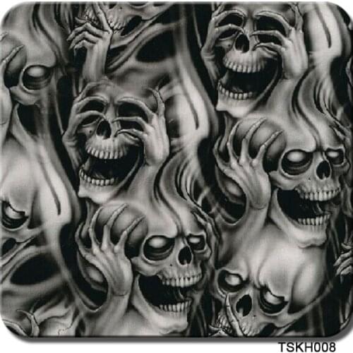 TSAUTOP 1M X 10M Hydrographics Film Liquid Concept Image Water Transfer Printing Skull Decoration Film WDF008A
