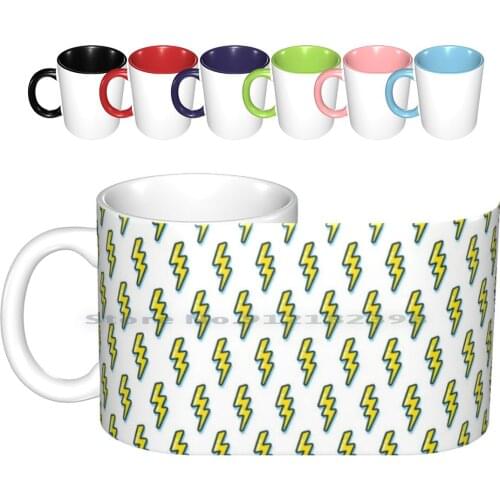 Retro 80s 1980s Vintage Pop Lightning Bolt Pattern Ceramic Mugs Coffee Cups Milk Tea Mug 80 S 80s Retro 90s Vintage 1980s