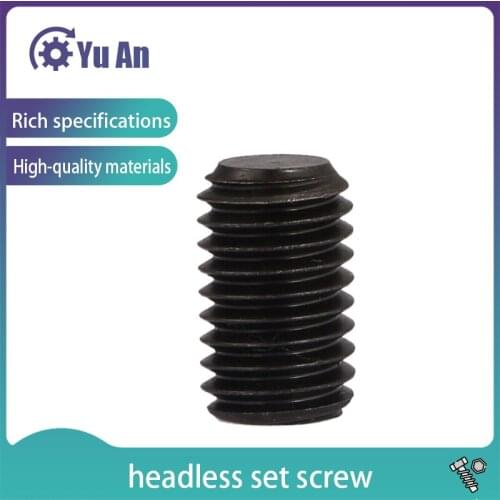 Kilometer Rice Screw Grade 12.9 Hexagonal Flat End Fixed Headless Set Screw Top DIN913 M3-M10 20PCS