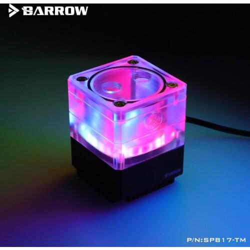 Barrow PWM speed control type mini pump box 80mm clear height integrated RGB 17W water pump compatible ITX case SPB17-TM